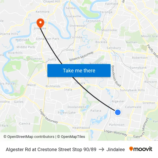 Algester Rd at Crestone Street Stop 90/89 to Jindalee map
