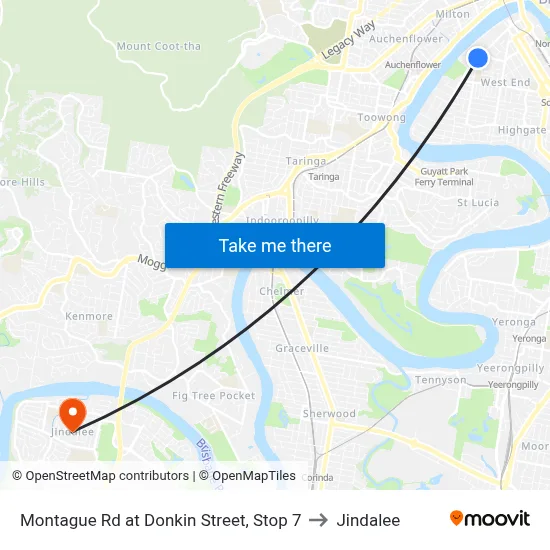 Montague Rd at Donkin Street, Stop 7 to Jindalee map