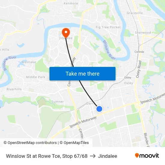 Winslow St at Rowe Tce, Stop 67/68 to Jindalee map