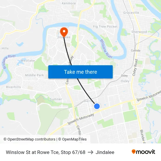 Winslow St at Rowe Tce, Stop 67/68 to Jindalee map