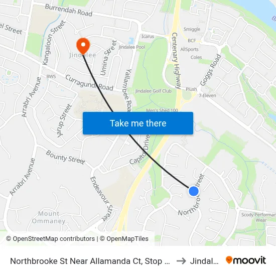 Northbrooke St Near Allamanda Ct, Stop 59 to Jindalee map