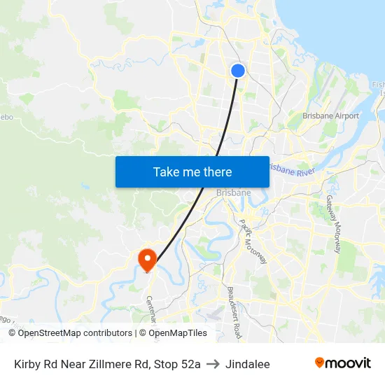 Kirby Rd Near Zillmere Rd, Stop 52a to Jindalee map