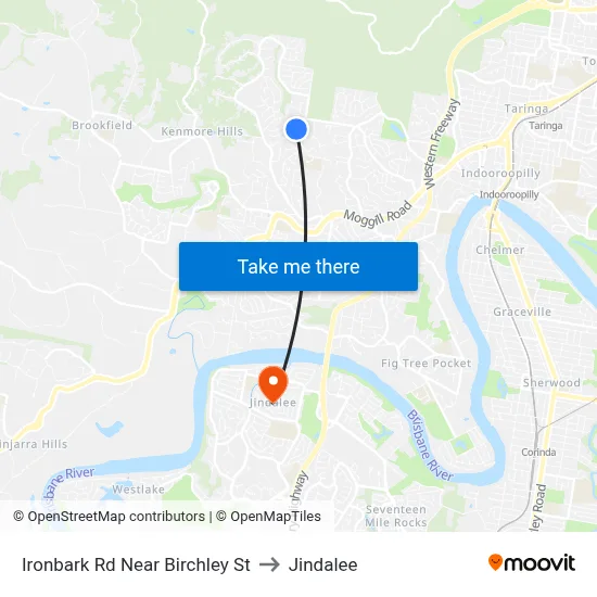 Ironbark Rd Near Birchley St to Jindalee map
