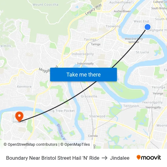 Boundary Near Bristol Street Hail 'N' Ride to Jindalee map