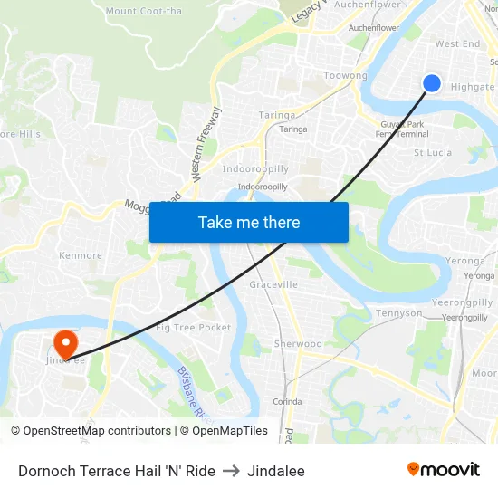 Dornoch Terrace Hail 'N' Ride to Jindalee map