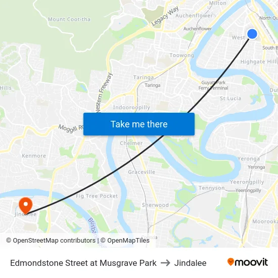 Edmondstone Street at Musgrave Park to Jindalee map