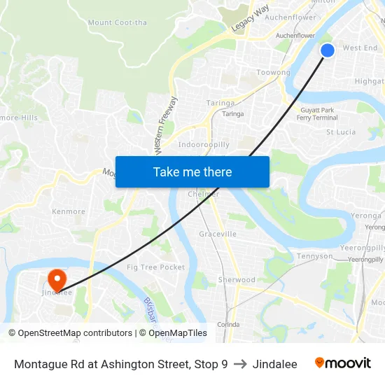 Montague Rd at Ashington Street, Stop 9 to Jindalee map