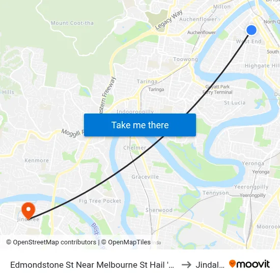 Edmondstone St Near Melbourne St Hail 'N' Ride to Jindalee map
