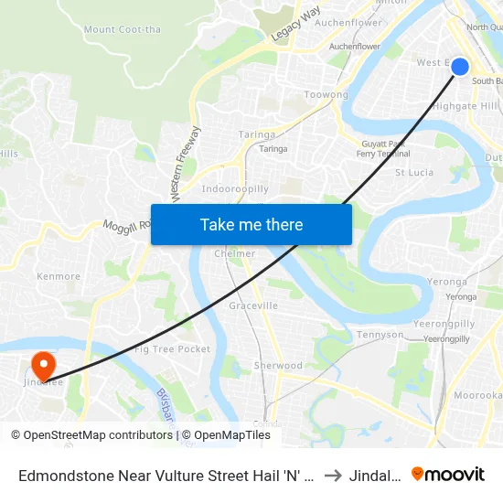 Edmondstone Near Vulture Street Hail 'N' Ride to Jindalee map