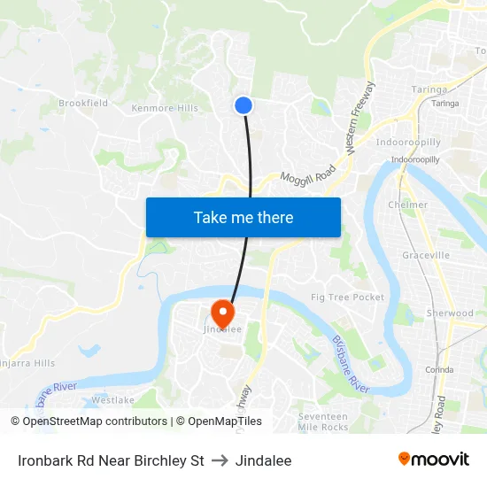 Ironbark Rd Near Birchley St to Jindalee map