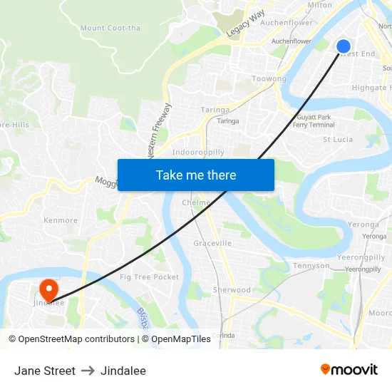 Jane Street to Jindalee map