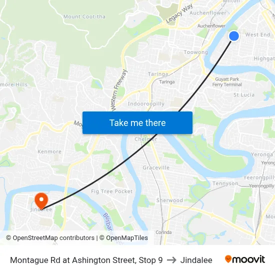 Montague Rd at Ashington Street, Stop 9 to Jindalee map