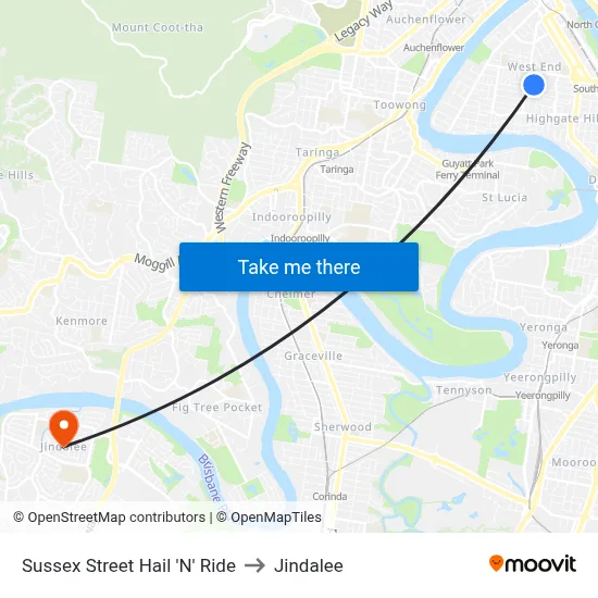 Sussex Street Hail 'N' Ride to Jindalee map