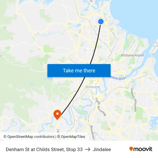 Denham St at Childs Street, Stop 33 to Jindalee map