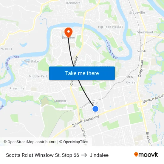 Scotts Rd at Winslow St, Stop 66 to Jindalee map