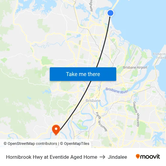 Hornibrook Hwy at Eventide Aged Home to Jindalee map