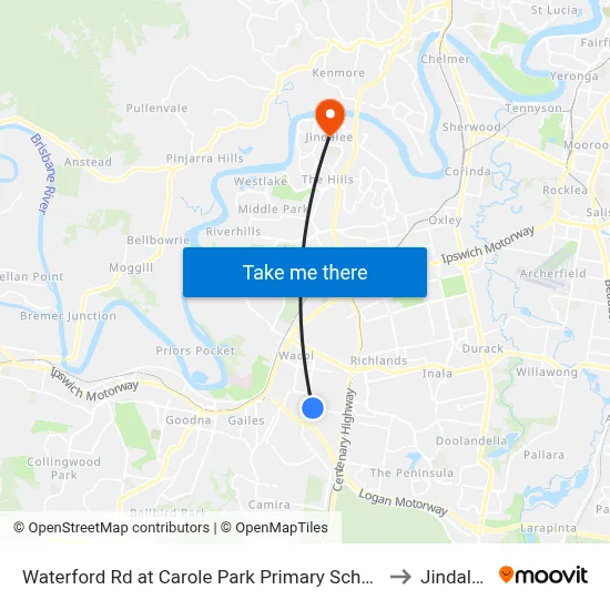 Waterford Rd at Carole Park Primary School to Jindalee map