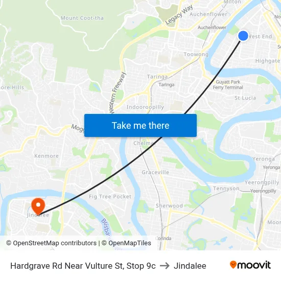 Hardgrave Rd Near Vulture St, Stop 9c to Jindalee map