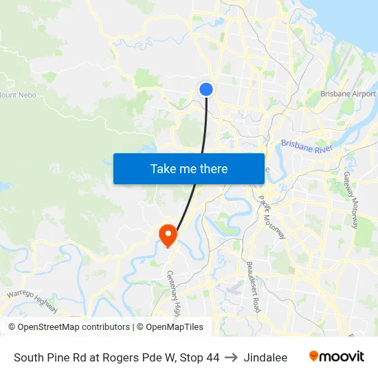 South Pine Rd at Rogers Pde W, Stop 44 to Jindalee map