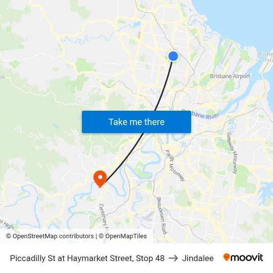 Piccadilly St at Haymarket Street, Stop 48 to Jindalee map