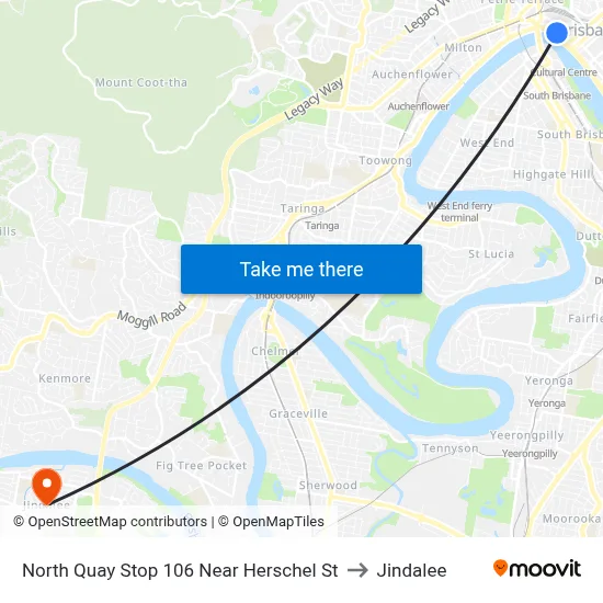 North Quay Stop 106 Near Herschel St to Jindalee map