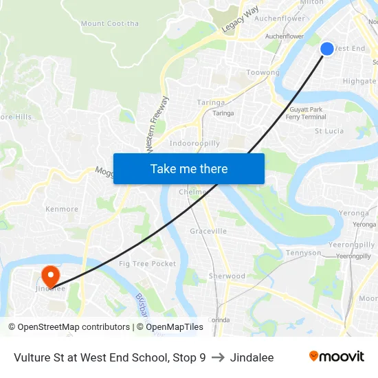 Vulture St at West End School, Stop 9 to Jindalee map