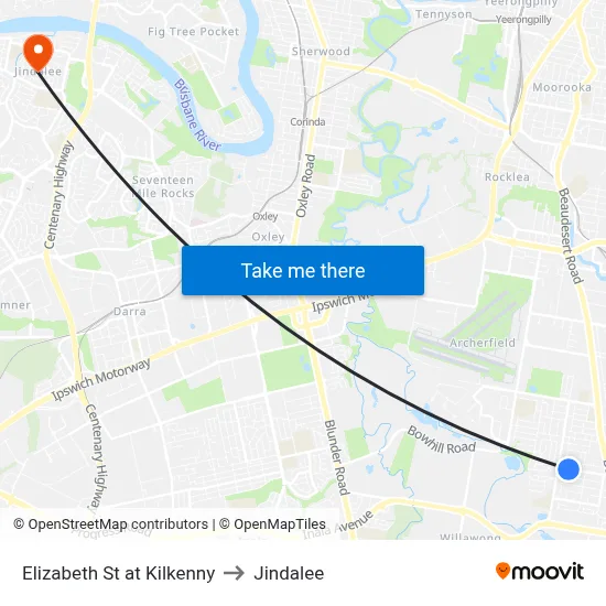Elizabeth St at Kilkenny to Jindalee map