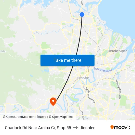 Charlock Rd Near Arnica Cr, Stop 55 to Jindalee map