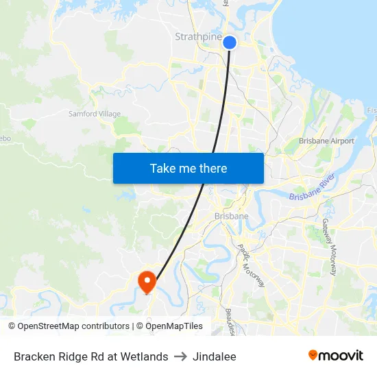 Bracken Ridge Rd at Wetlands to Jindalee map