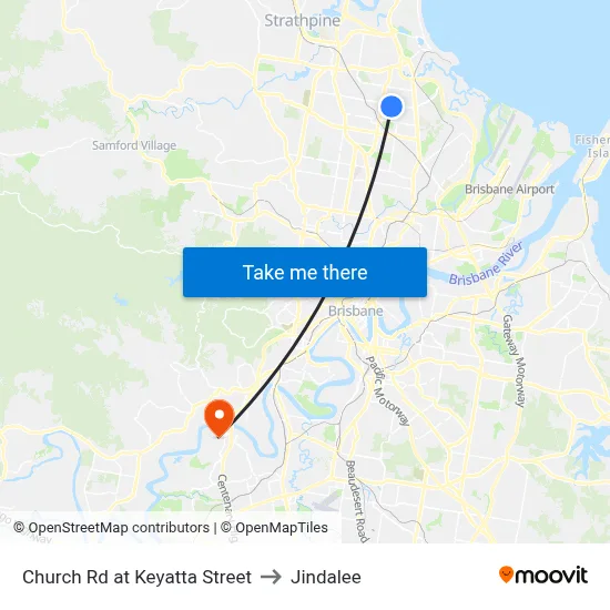 Church Rd at Keyatta Street to Jindalee map