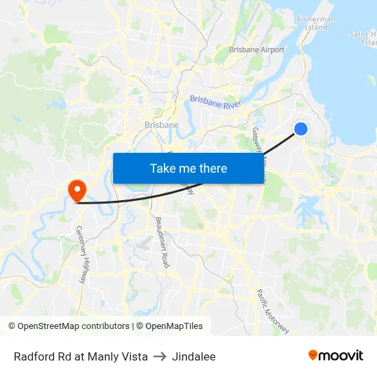 Radford Rd at Manly Vista to Jindalee map