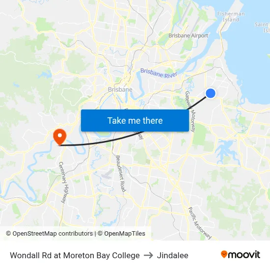 Wondall Rd at Moreton Bay College to Jindalee map