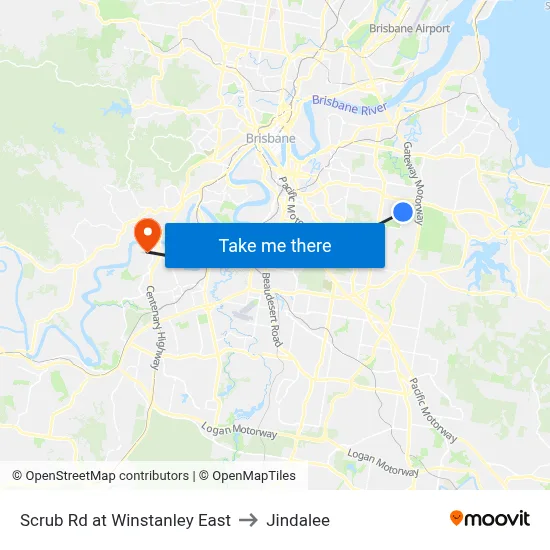 Scrub Rd at Winstanley East to Jindalee map