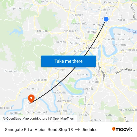 Sandgate Rd at Albion Road Stop 18 to Jindalee map
