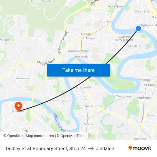 Dudley St at Boundary Street, Stop 24 to Jindalee map