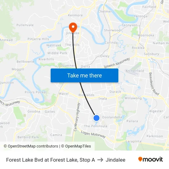 Forest Lake Bvd at Forest Lake, Stop A to Jindalee map