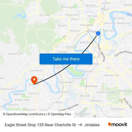 Eagle Street Stop 155 Near Charlotte St to Jindalee map