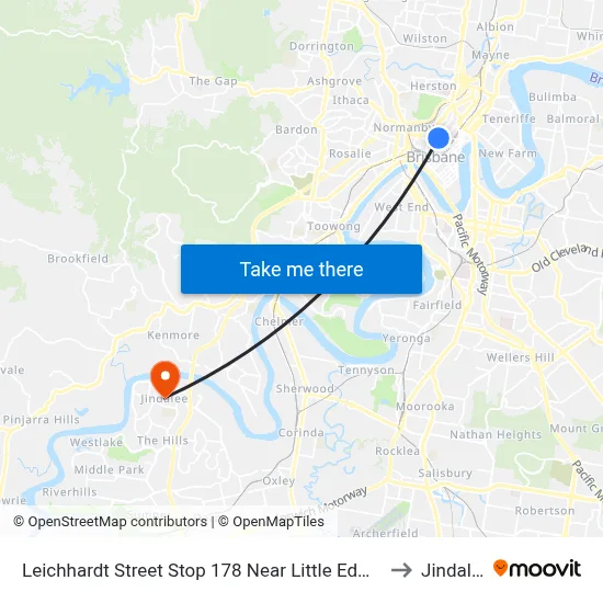 Leichhardt Street Stop 178 Near Little Edward St to Jindalee map
