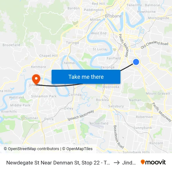 Newdegate St Near Denman St, Stop 22 - Temp Closure to Jindalee map