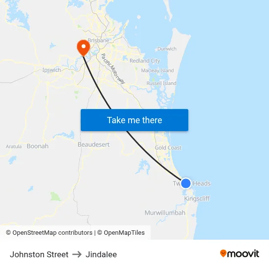 Johnston Street to Jindalee map