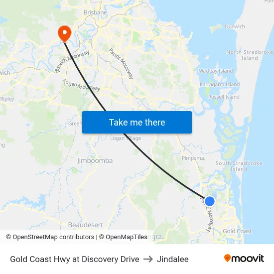 Gold Coast Hwy at Discovery Drive to Jindalee map