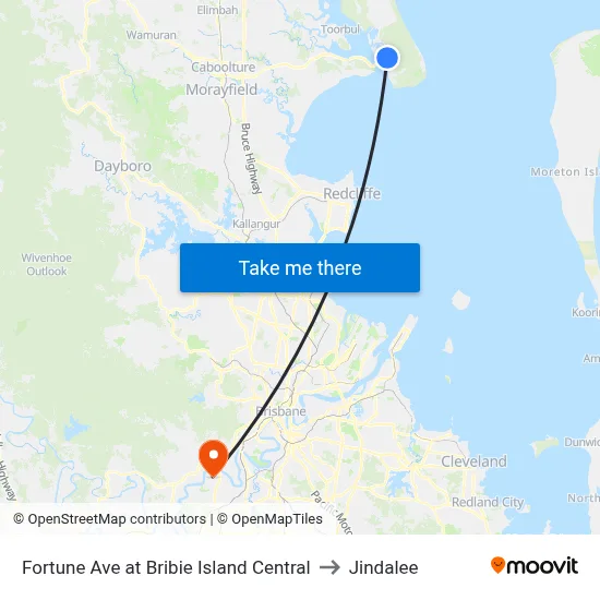 Fortune Ave at Bribie Island Central to Jindalee map