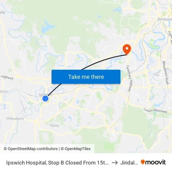 Ipswich Hospital, Stop B to Jindalee map