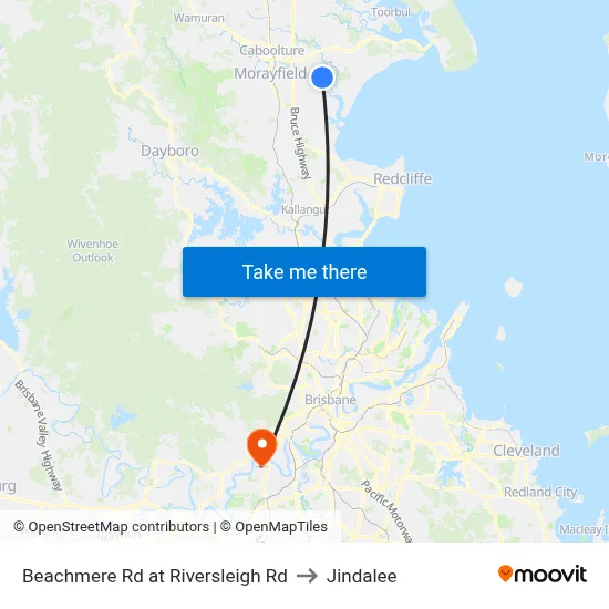 Beachmere Rd at Riversleigh Rd to Jindalee map