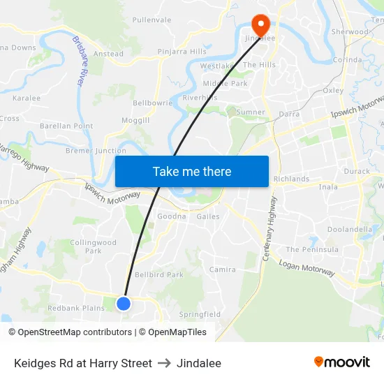 Keidges Rd at Harry Street to Jindalee map