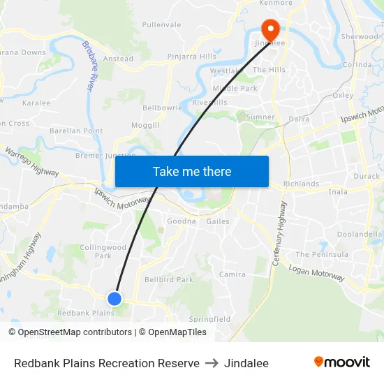 Redbank Plains Recreation Reserve to Jindalee map