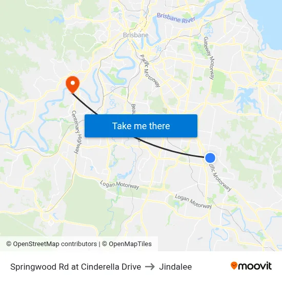 Springwood Rd at Cinderella Drive to Jindalee map