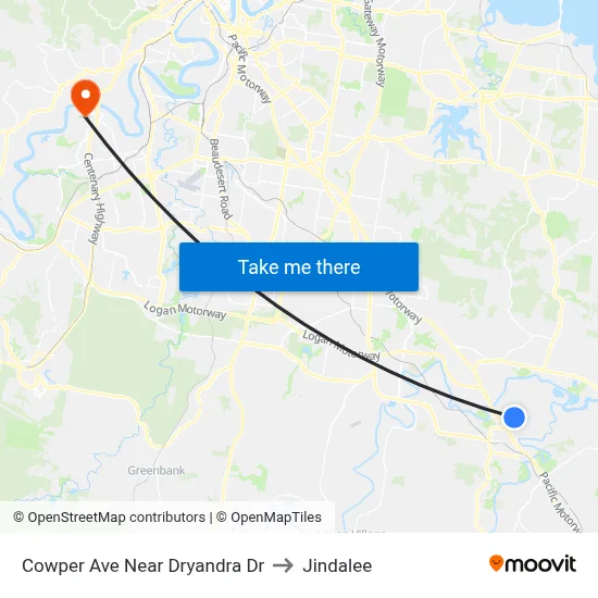 Cowper Ave Near Dryandra Dr to Jindalee map