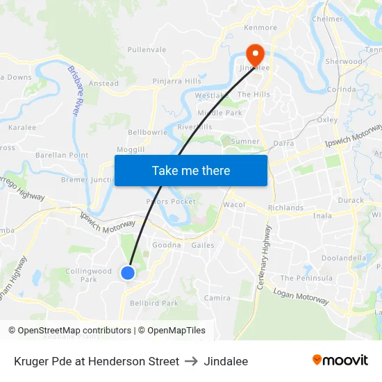 Kruger Pde at Henderson Street to Jindalee map