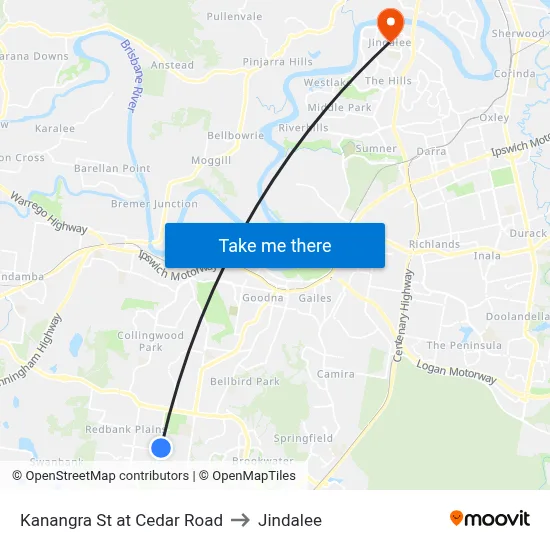Kanangra St at Cedar Road to Jindalee map